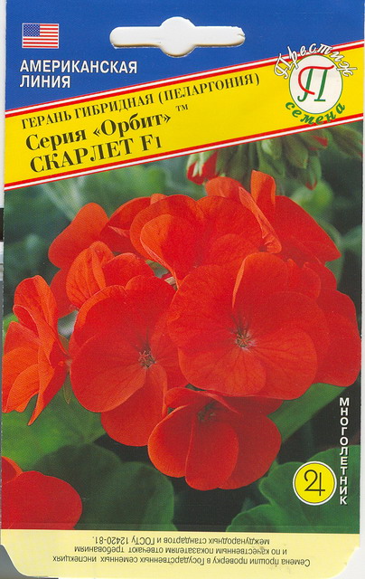Герань (пеларгония) ОРБИТ Скарлет F1 5шт (Престиж)