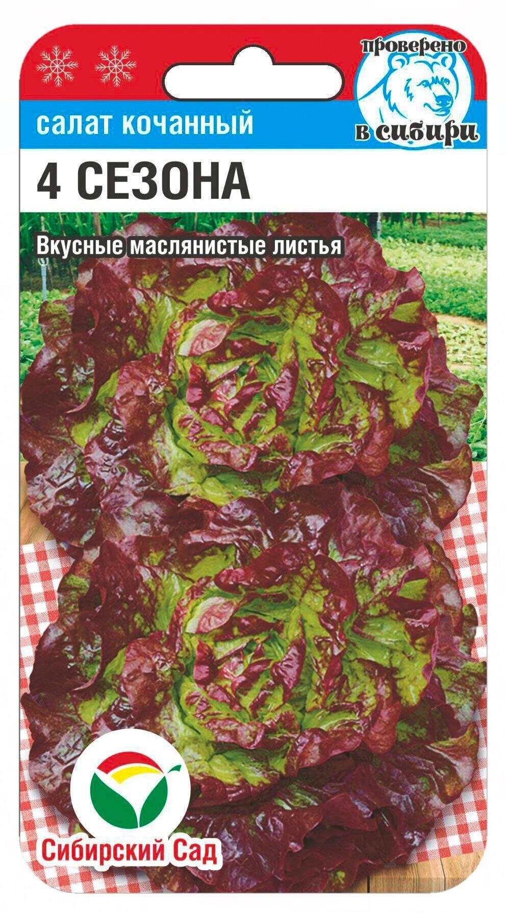 Салат 4 сезона кочанный 1г (Сиб Сад)