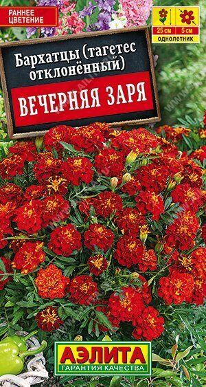 Бархатцы Вечерняя заря низкорослые однолетник 0,3г (Аэлита)