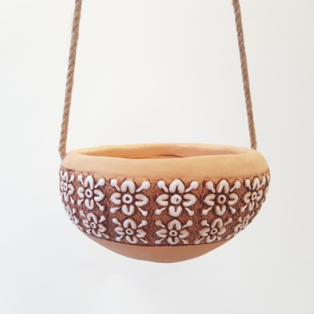 Кружево подвесное кашпо 0,6 литра (Золотое к)